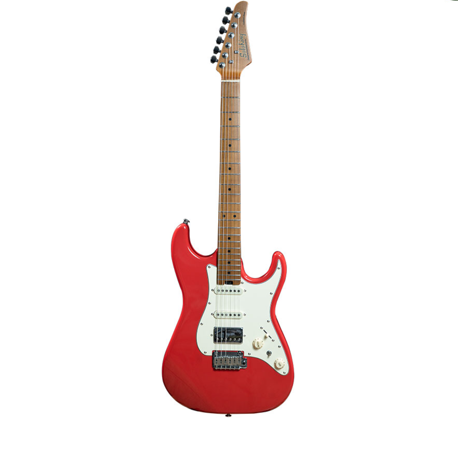 Soloking MS-11 Custom HSS Roasted Maple FB Fiesta Red