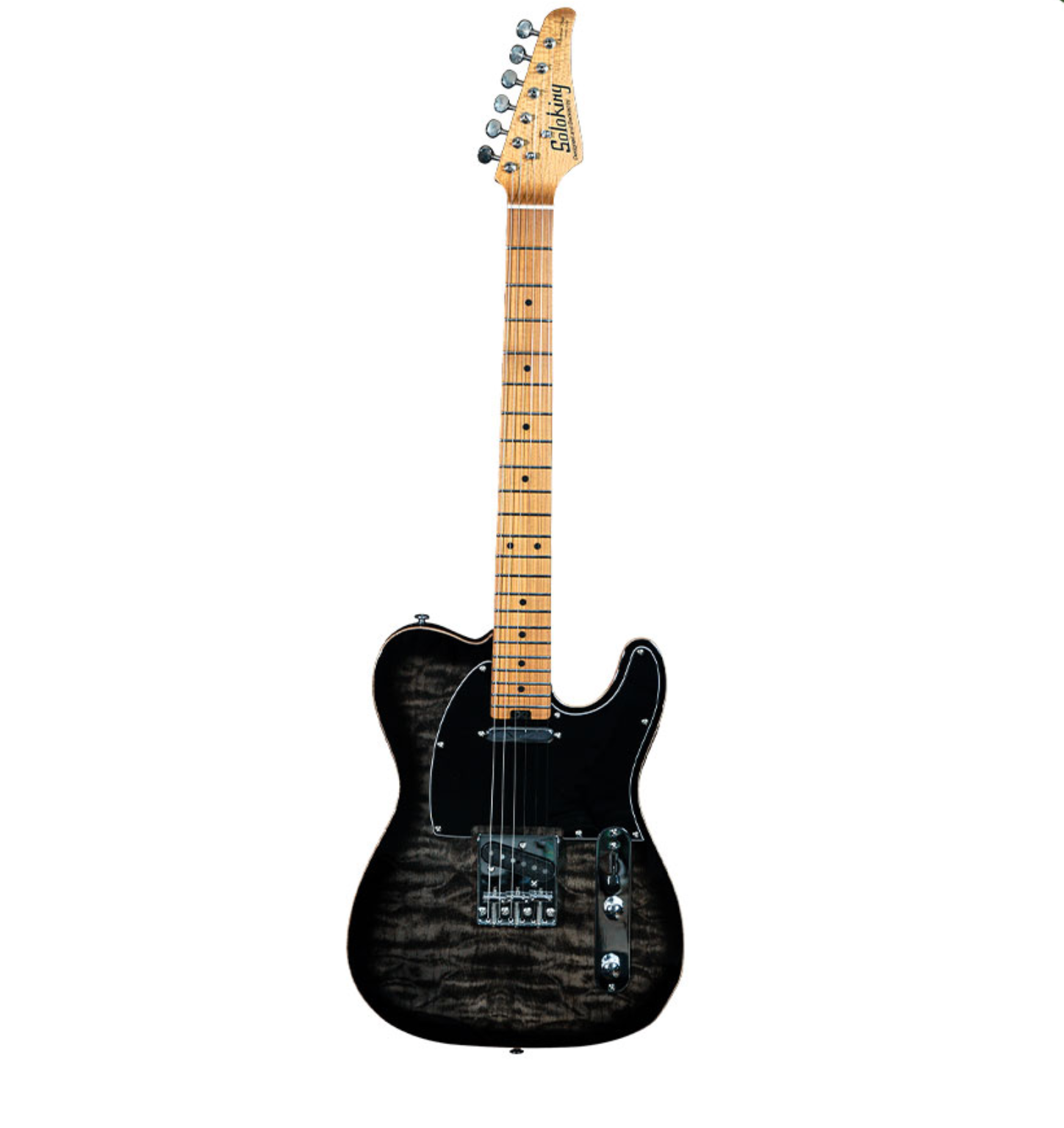 Soloking MT-3 Custom Quilted Maple FB Black Burst