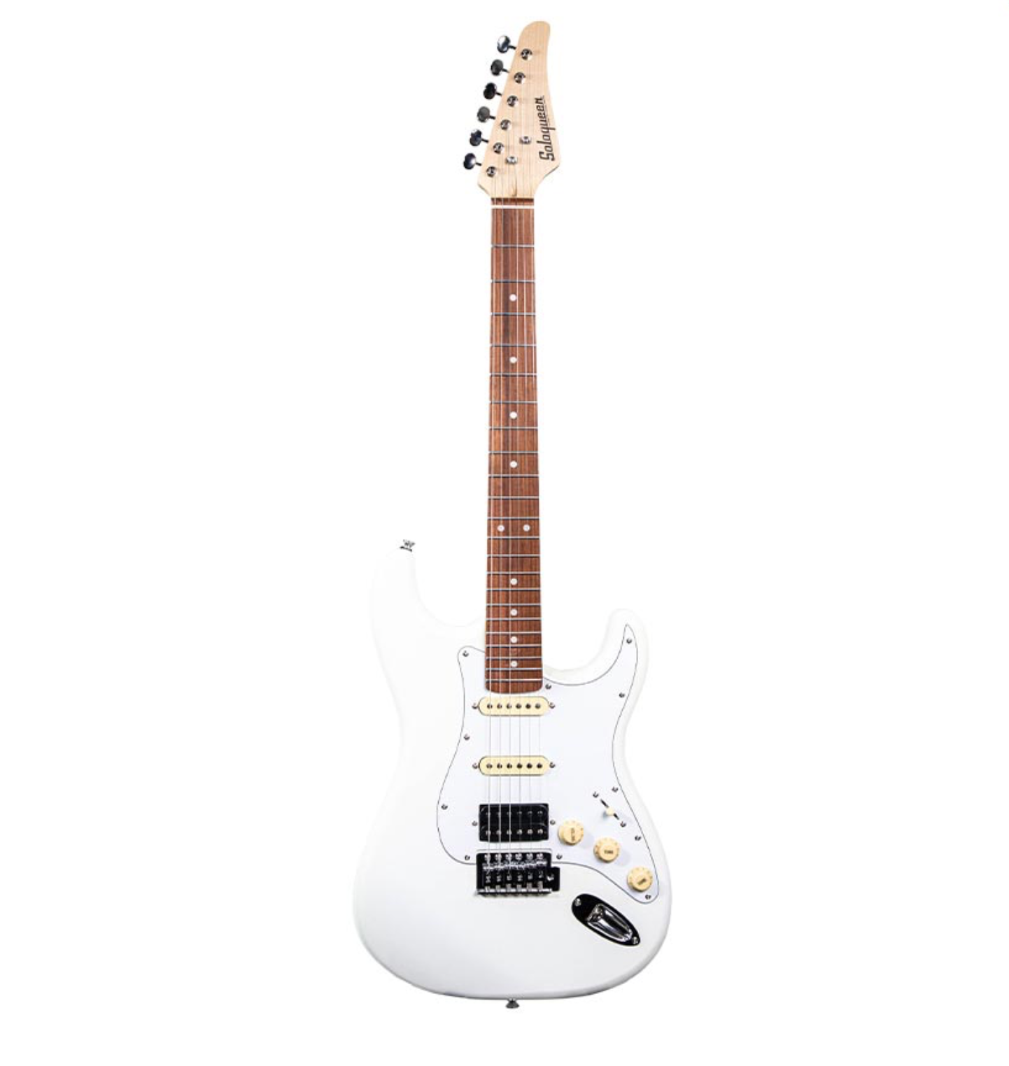Soloqueen Stratocaster HSS Pau Ferro FB White