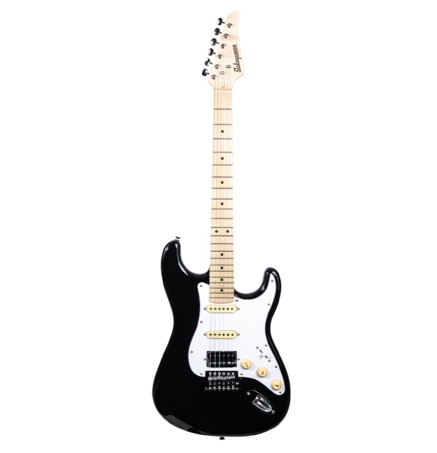 Soloqueen Stratocaster HSS Maple FB Black