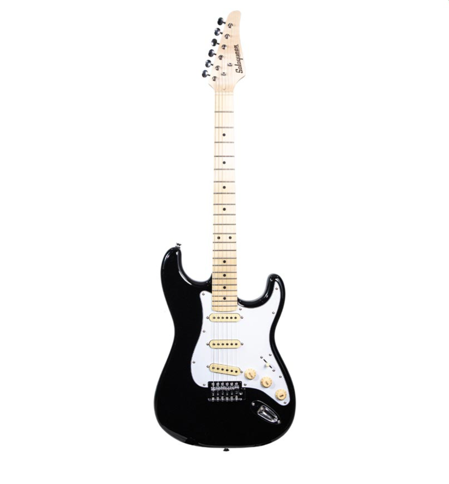 Soloqueen Stratocaster SSS Maple FB Black