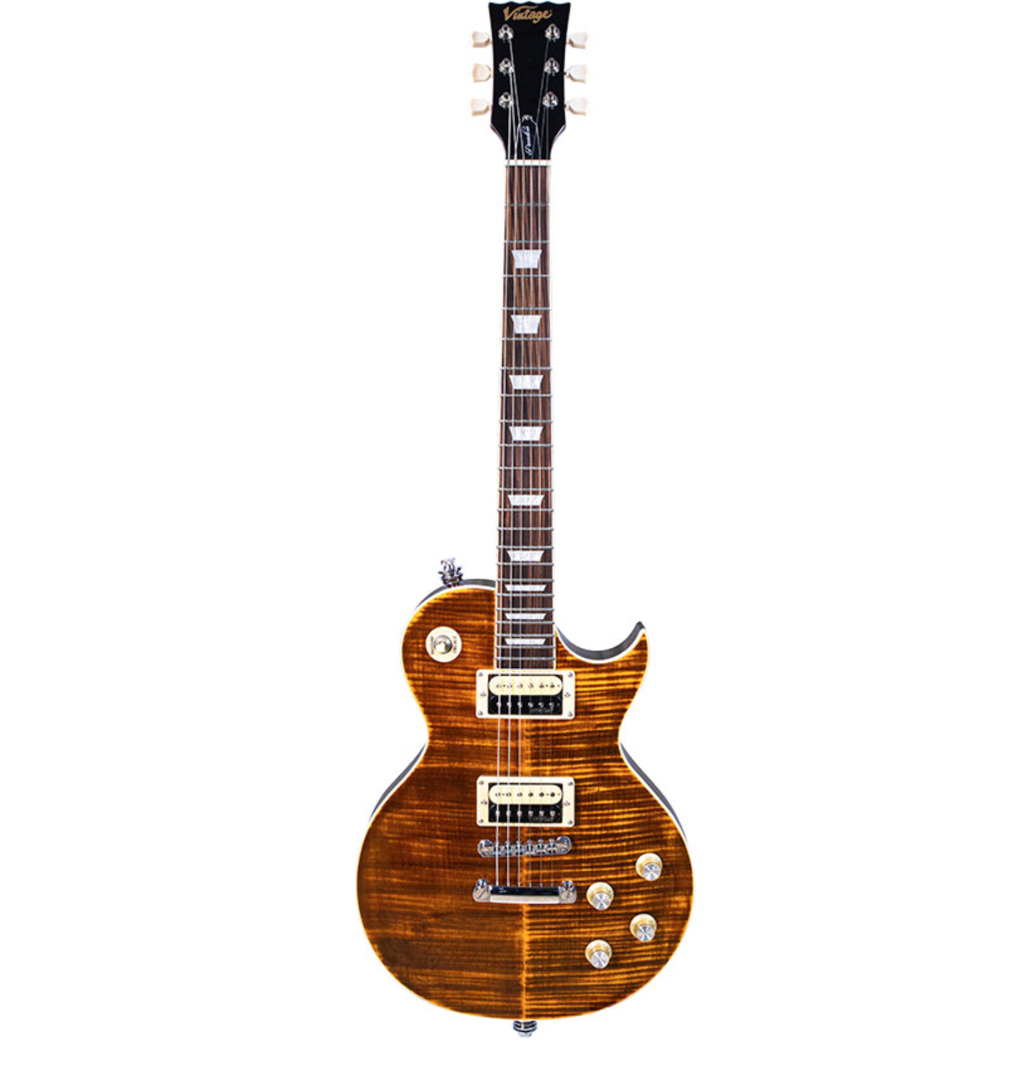 Vintage V100AFD ReIssued [Flamed Amber]