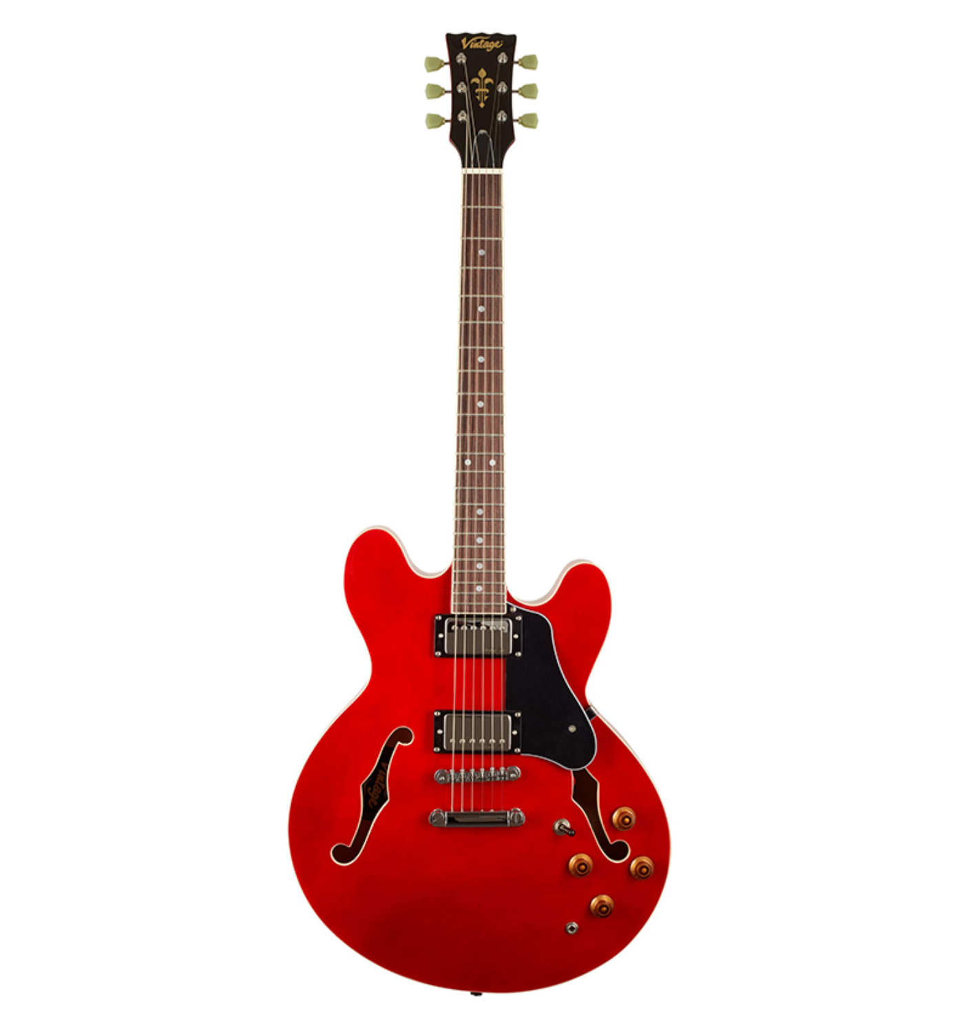 Vintage VSA500 ReIssued Semi Acoustic Guitar [Cherry Red]