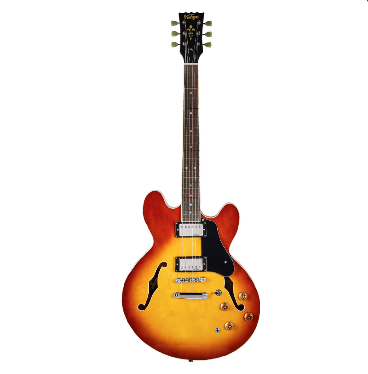 Vintage VSA500 ReIssued Semi Acoustic Guitar [Honey Burst]