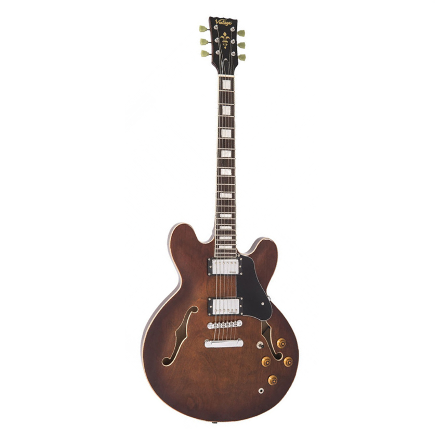 Vintage VSA500 ReIssued Semi Acoustic Guitar [Natural Walnut]