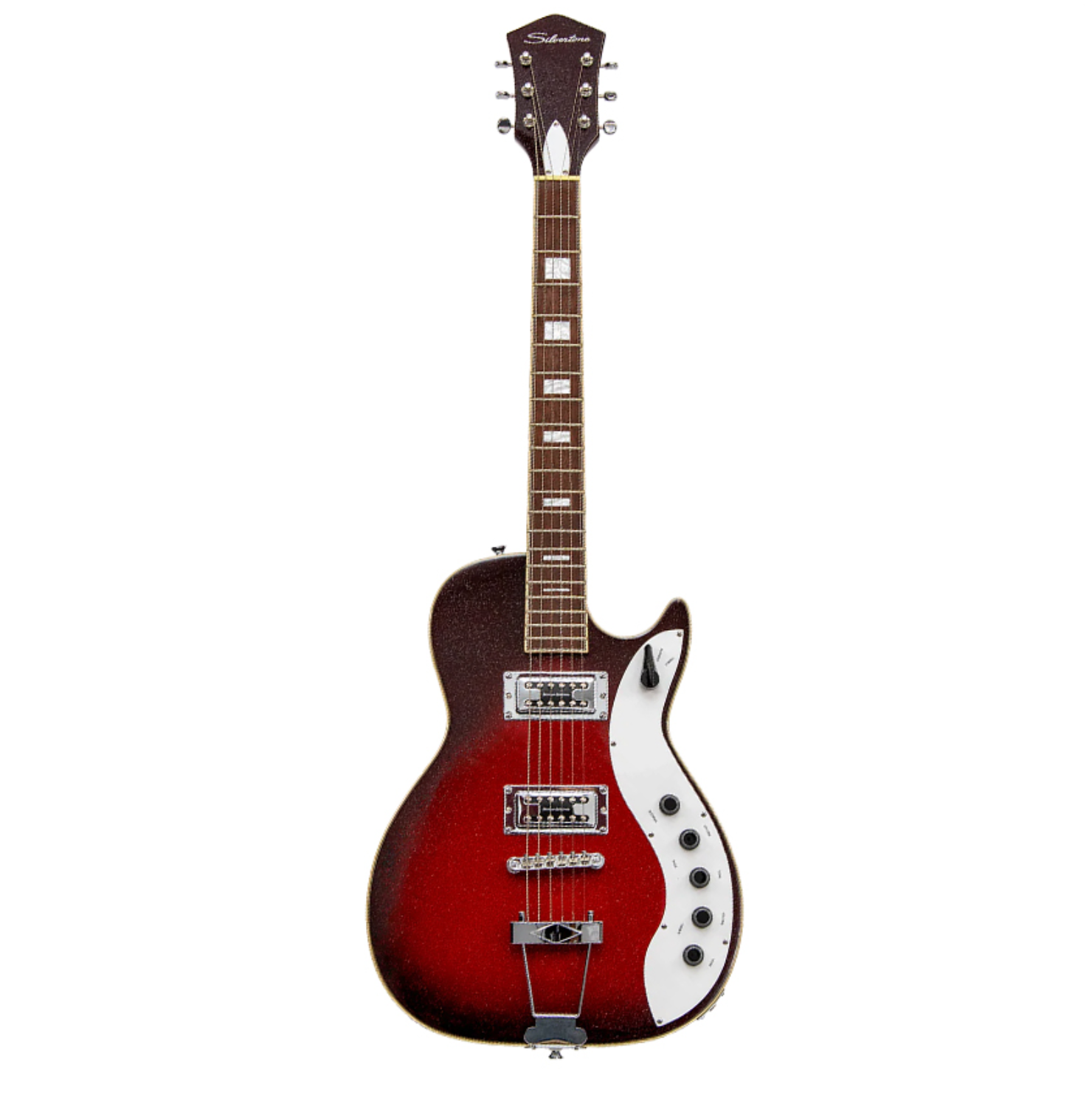 Silvertone Duncan 1423 Red Silver Flake Burst
