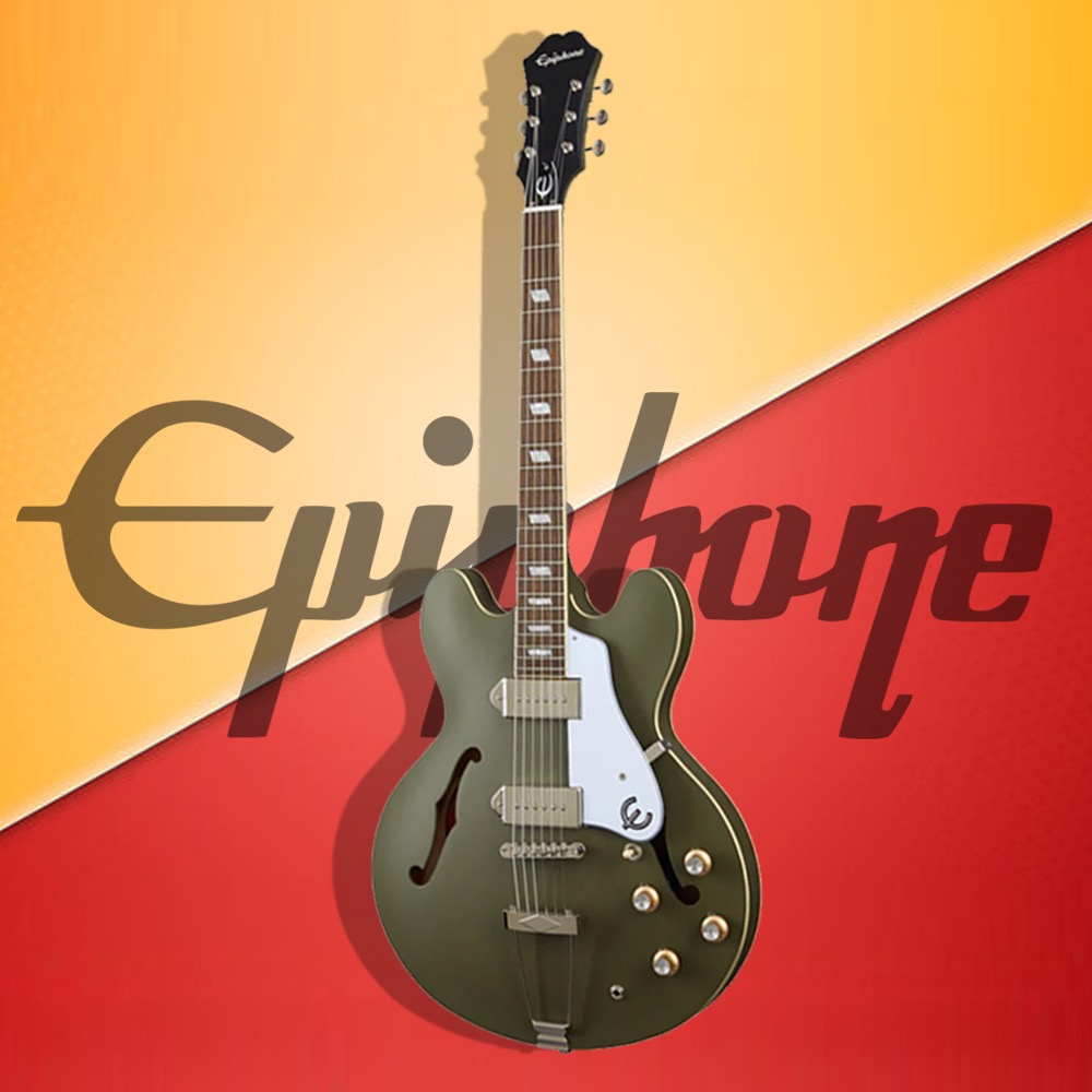 Epiphone Casino Worn กีตาร์ไฟฟ้า (Worn Olive Drab)